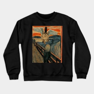 Funny Maine Coon Cat The Scream Mashup Crewneck Sweatshirt